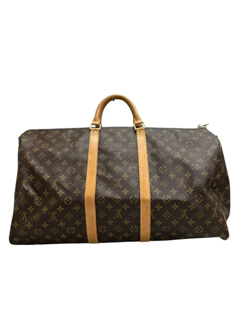 Louis Vuitton Monogram Keepall Brown Gold Leather Boston